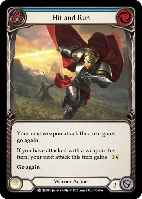 Image of Hit and Run (Blue) [CRU093] (Crucible of War)  1st Edition Rainbow Foil