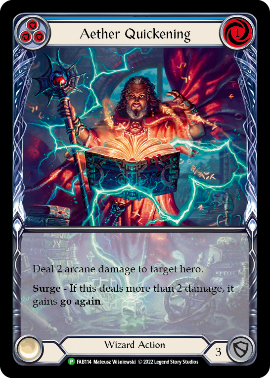 Image of Aether Quickening (Blue) [FAB114] (Promo)  Rainbow Foil