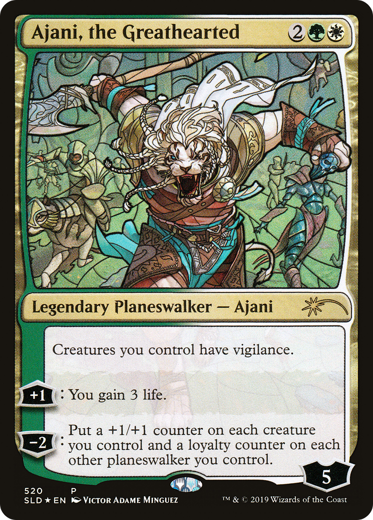 Image of Ajani, the Greathearted (Stained Glass) [Secret Lair Drop Promos]