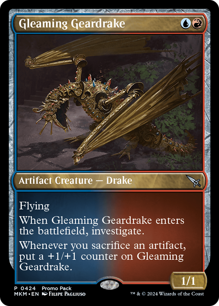 Image of Gleaming Geardrake (Promo Pack) [Murders at Karlov Manor Promos]
