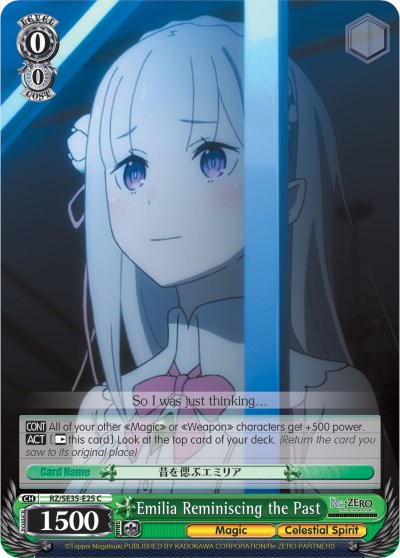 Image of Emilia Reminiscing the Past (RZ/SE35-E25 C) (Parallel Foil) [Re:ZERO: The Frozen Bond]