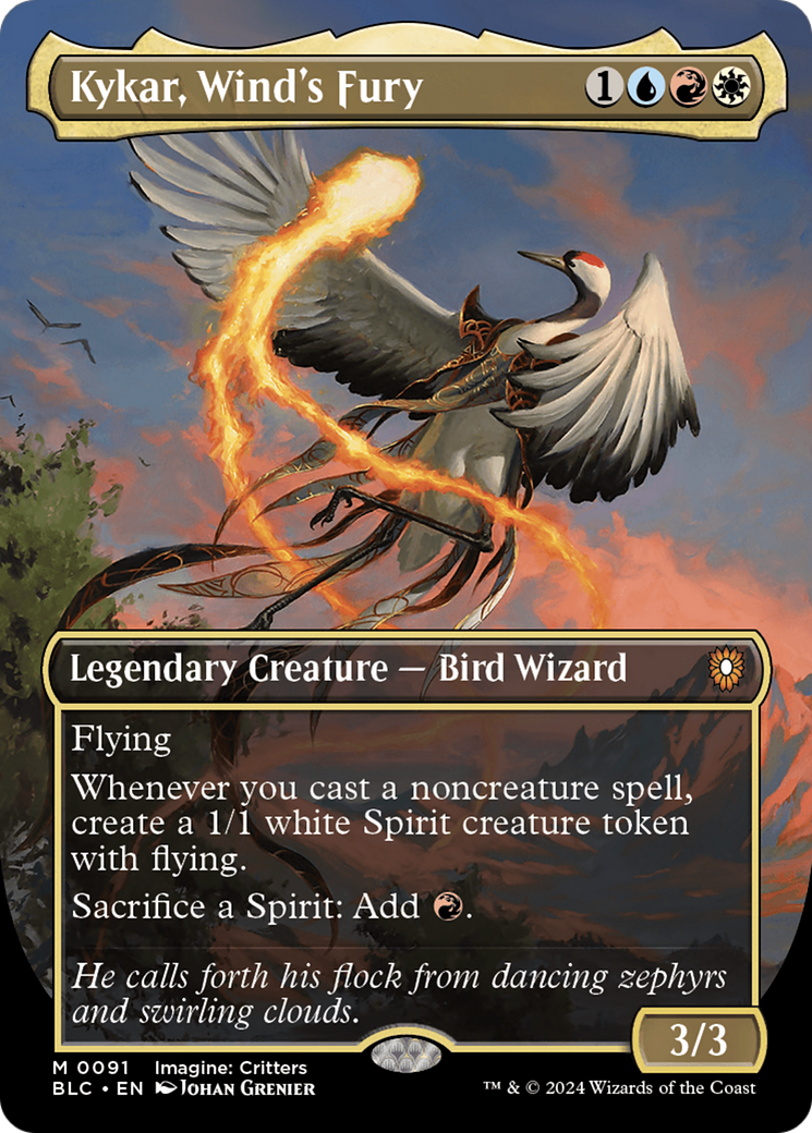 Image of Kykar, Wind's Fury (Borderless) [Bloomburrow Commander]