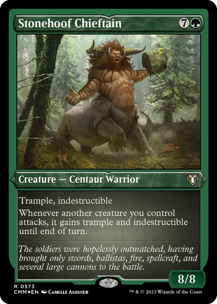 Image of Stonehoof Chieftain (Foil Etched) [Commander Masters]