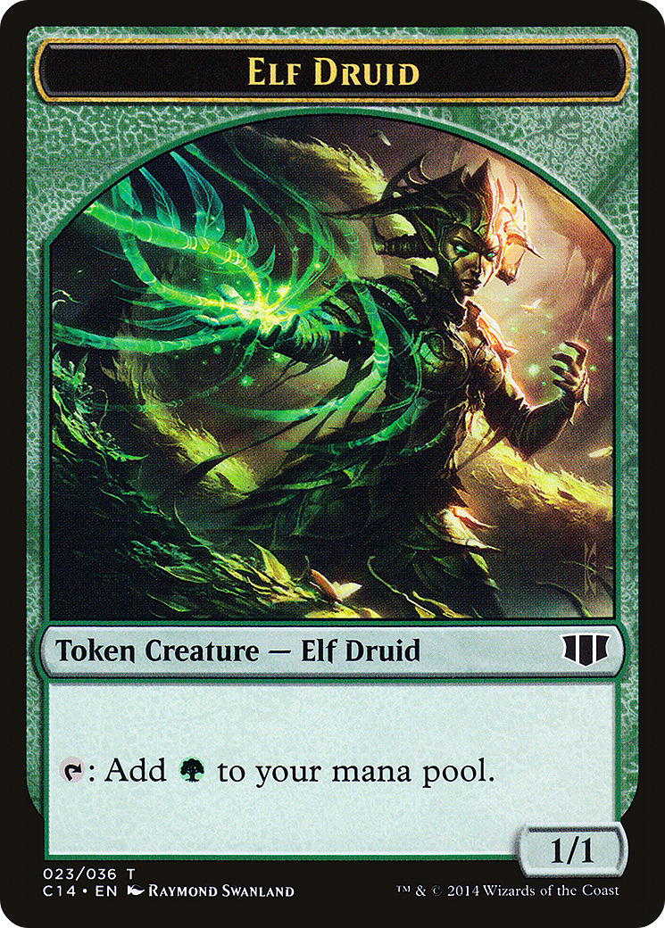 Image of Elf Druid // Beast (020/036) Double-Sided Token [Commander 2014 Tokens]