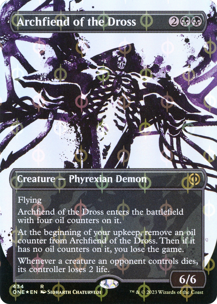 Image of Archfiend of the Dross (Borderless Ichor Step-and-Compleat Foil) [Phyrexia: All Will Be One]