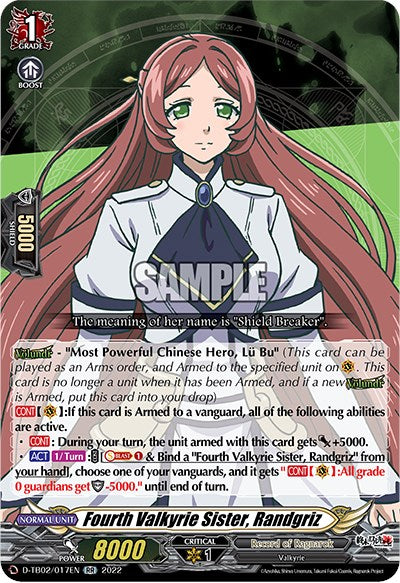 Image of Fourth Valkyrie Sister, Randgriz (D-TB02/017EN) [Record of Ragnarok]