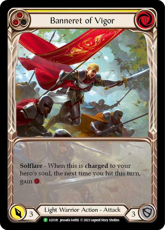 Image of Banneret of Vigor (Extended Art) [LGS181] (Promo)  Rainbow Foil