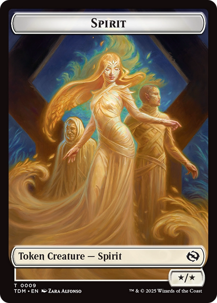 Image of Spirit (0008) // Spirit (0009) Double-Sided Token [Tarkir: Dragonstorm Tokens]