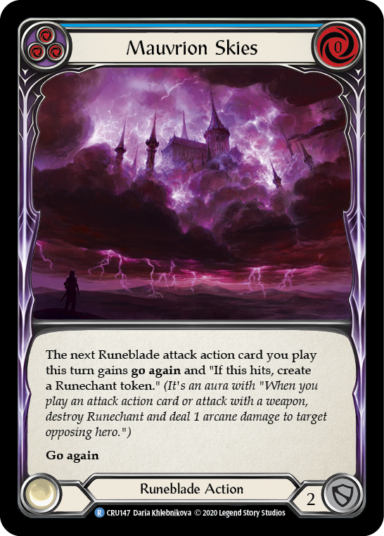 Image of Mauvrion Skies (Blue) [CRU147] (Crucible of War)  1st Edition Normal