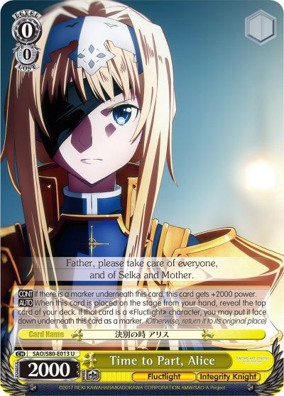Image of Time to Part, Alice (SAO/S80-E013 U) [Sword Art Online -Alicization- Vol.2]