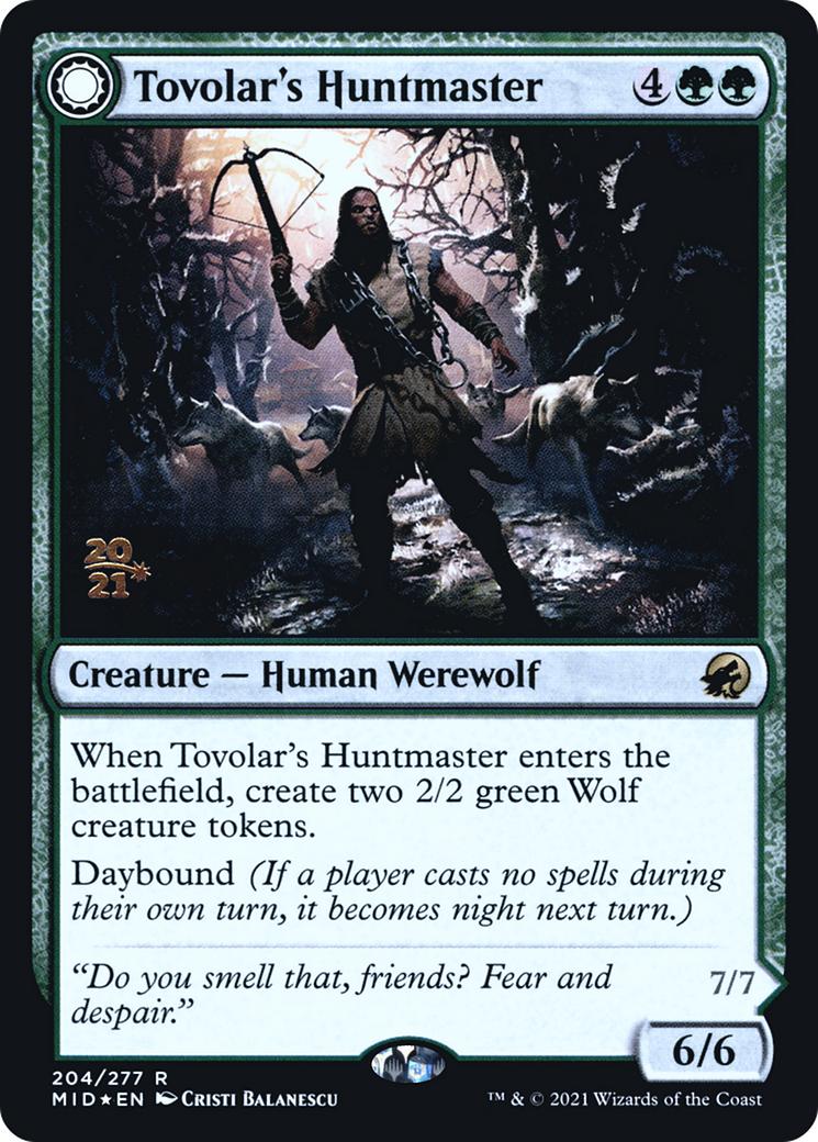 Image of Tovolar's Huntmaster // Tovolar's Packleader [Innistrad: Midnight Hunt Prerelease Promos]