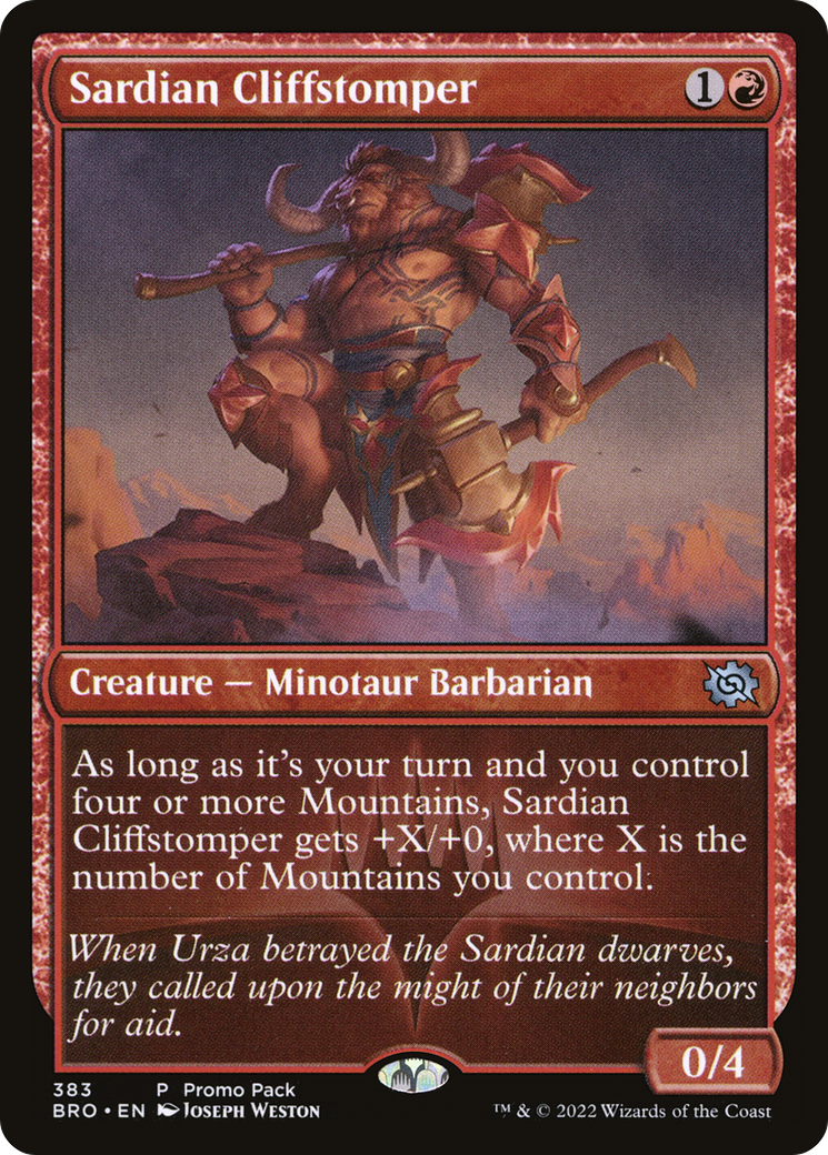 Image of Sardian Cliffstomper (Promo Pack) [The Brothers' War Promos]