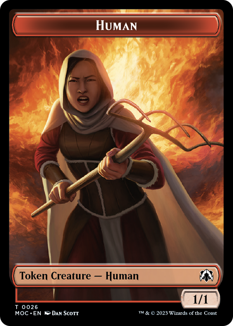 Image of Squid // Human (26) Double-Sided Token [March of the Machine Commander Tokens]