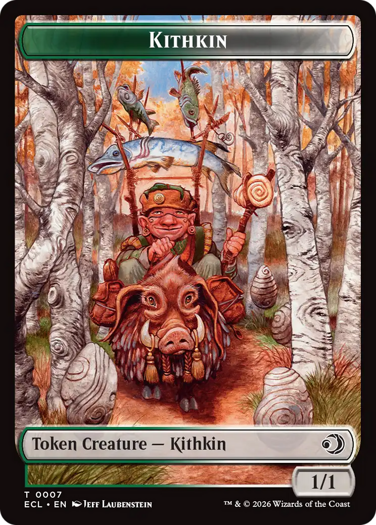 Image of Elf // Kithkin (0007) Double-Sided Token [Lorwyn Eclipsed Tokens]