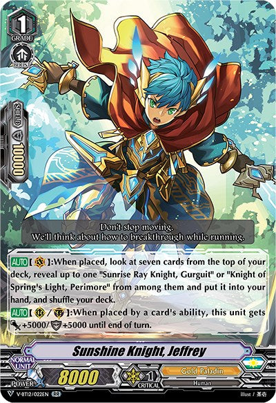 Image of Sunshine Knight, Jeffrey (V-BT12/022EN) [Divine Lightning Radiance]