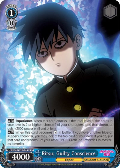 Image of Ritsu: Guilty Conscience (MOB/SX02-075S SR) [Mob Psycho 100]