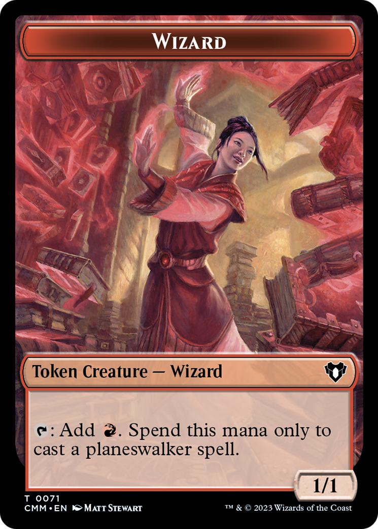 Image of Narset of the Ancient Way Emblem // Wizard Double-Sided Token [Commander Masters Tokens]