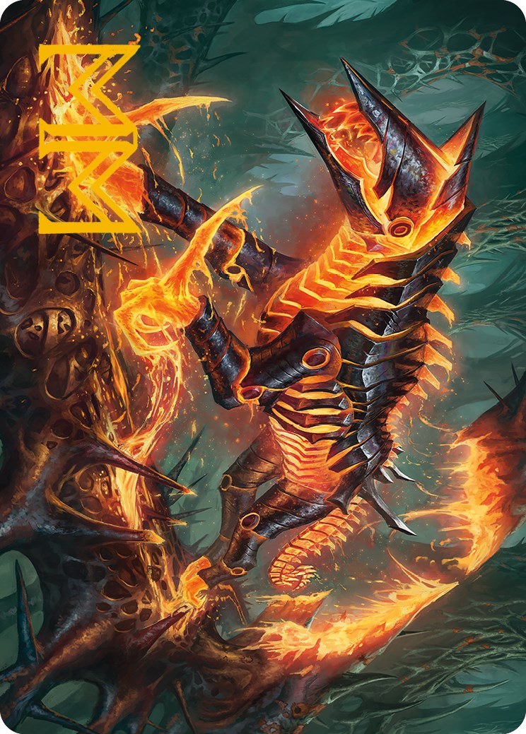 Image of Kuldotha Cackler Art Card (Gold-Stamped Signature) [Phyrexia: All Will Be One Art Series]