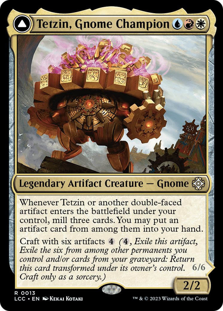 Image of Tetzin, Gnome Champion // The Golden-Gear Colossus [The Lost Caverns of Ixalan Commander]
