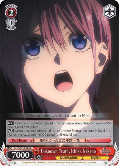 Image of Unknown Truth, Ichika Nakano (5HY/W83-E074 R) [The Quintessential Quintuplets]