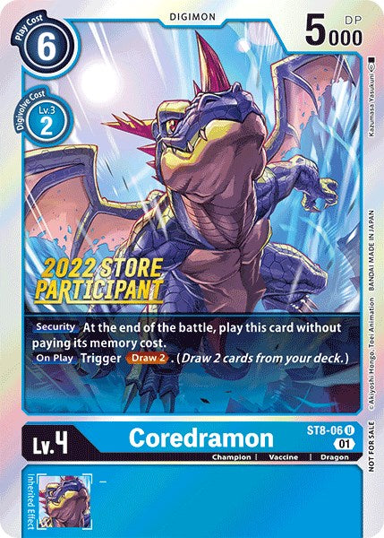Image of Coredramon [ST8-06] (2022 Store Participant) [Starter Deck: Ulforce Veedramon Promos]