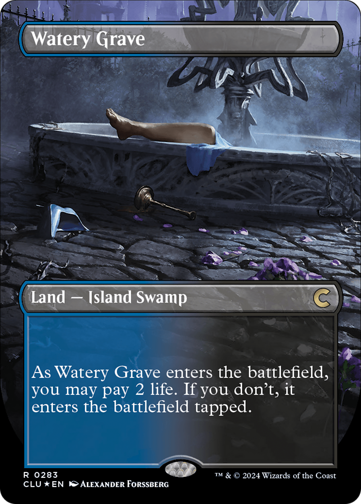 Image of Watery Grave (Borderless) [Ravnica: Clue Edition]