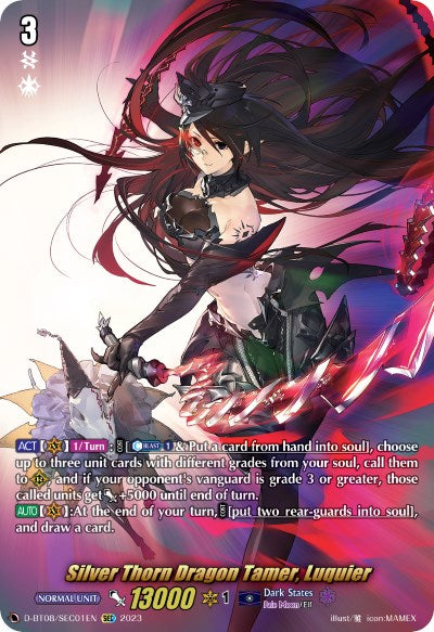 Image of Silver Thorn Dragon Tamer, Luquier (D-BT08/SEC01EN) [Minerva Rising]