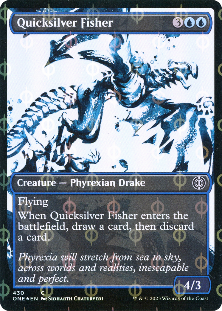 Image of Quicksilver Fisher (Showcase Ichor Step-and-Compleat Foil) [Phyrexia: All Will Be One]