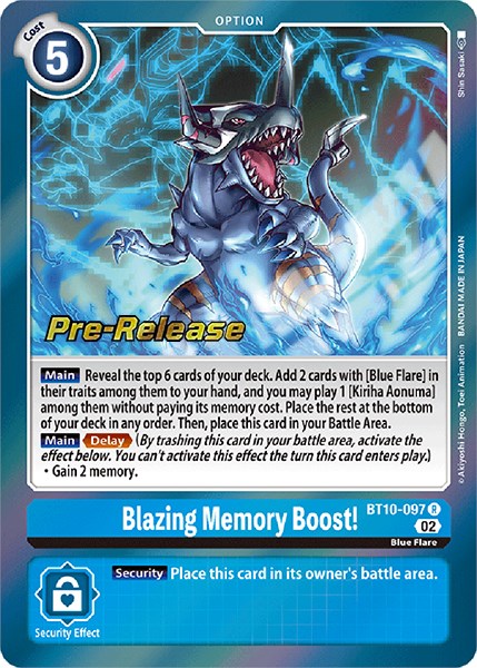 Image of Blazing Memory Boost! [BT10-097] [Xros Encounter Pre-Release Cards]