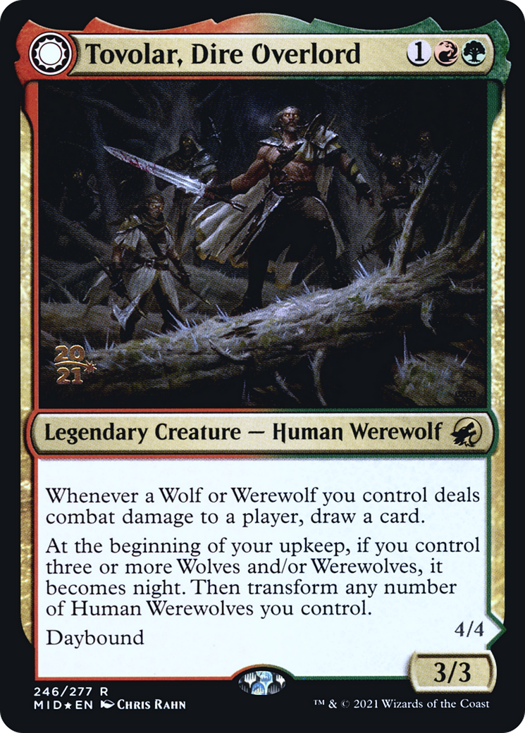 Image of Tovolar, Dire Overlord // Tovolar, the Midnight Scourge [Innistrad: Midnight Hunt Prerelease Promos]