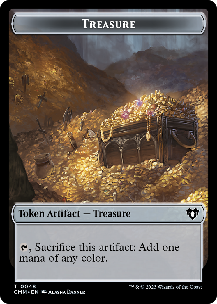 Image of Treasure // Dragon (0020) Double-Sided Token [Commander Masters Tokens]