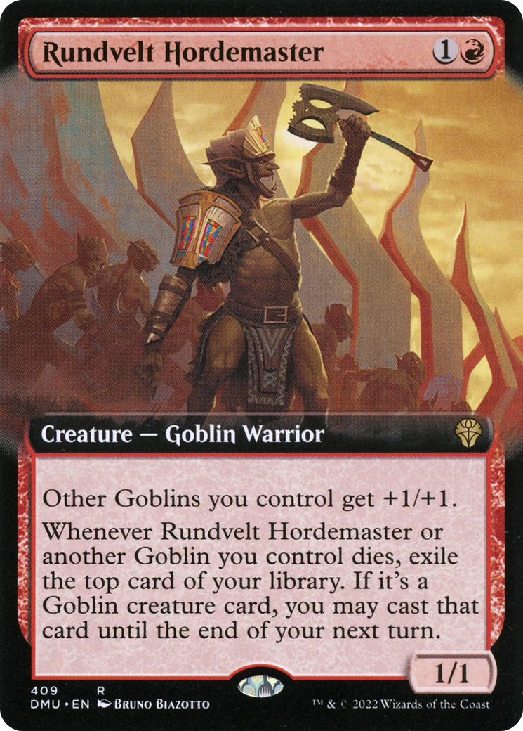 Image of Rundvelt Hordemaster (Extended Art) [Dominaria United]