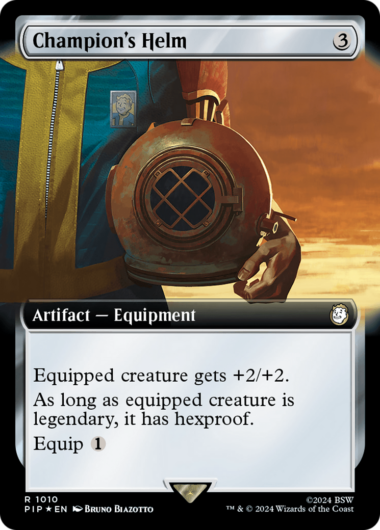 Image of Champion's Helm (Extended Art) (Surge Foil) [Fallout]