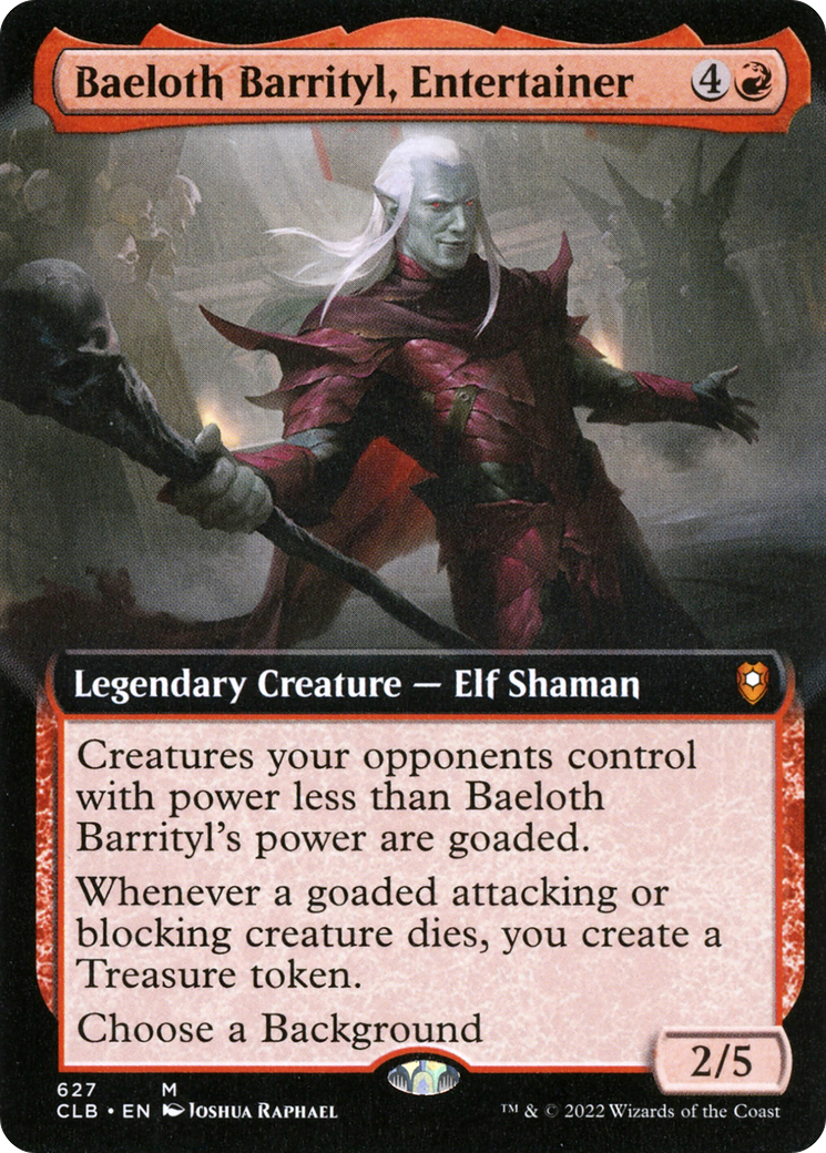 Image of Baeloth Barrityl, Entertainer (Extended Art) [Commander Legends: Battle for Baldur's Gate]