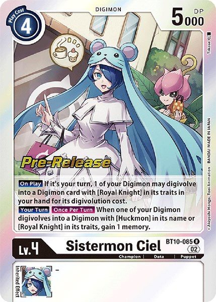 Image of Sistermon Ciel [BT10-085] [Xros Encounter Pre-Release Cards]