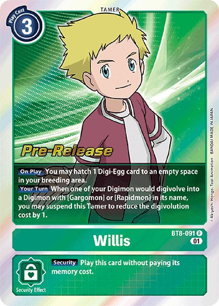 Image of Willis [BT8-091] [New Awakening Pre-Release Cards]