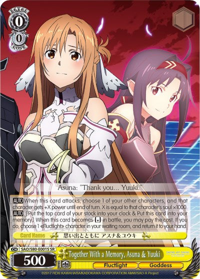 Image of Together With a Memory, Asuna & Yuuki (SAO/S80-E001S SR) [Sword Art Online -Alicization- Vol.2]
