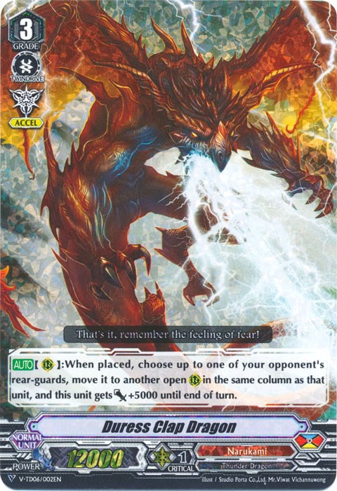 Image of Duress Clap Dragon (Parallel Foil) (V-TD06/002EN) [Naoki Ishida]
