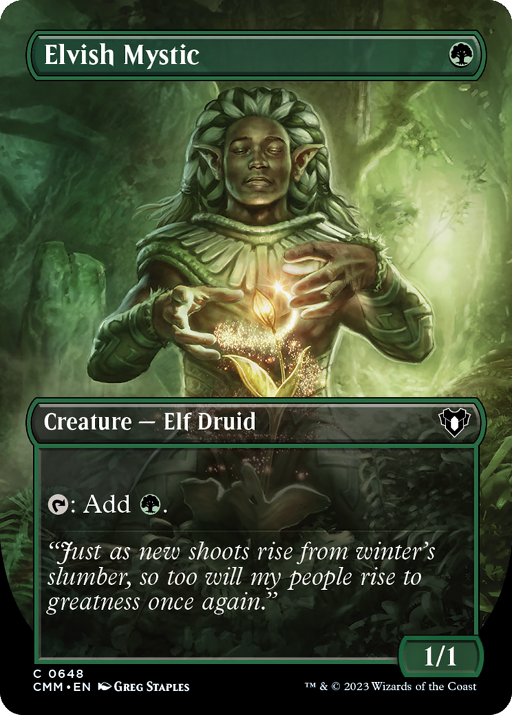 Image of Elvish Mystic (Borderless Alternate Art) [Commander Masters]