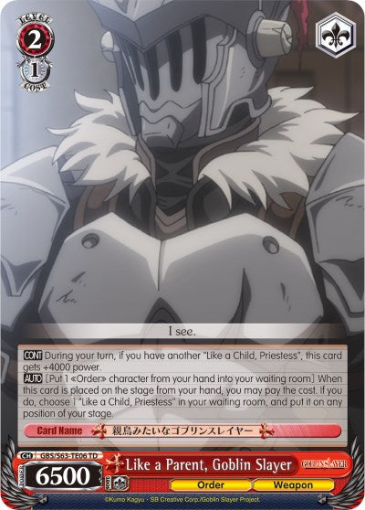Image of Like a Parent, Goblin Slayer (GBS/S63-TE06 TD) [Goblin Slayer]