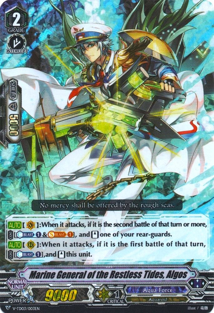 Image of Marine General of the Restless Tides, Algos (Parallel Foil) (V-TD03/003EN) [Leon Soryu]