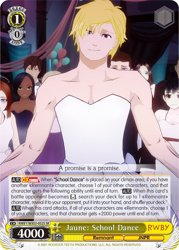 Image of Jaune: School Dance (RWBY/WX03-002S SR) [RWBY]