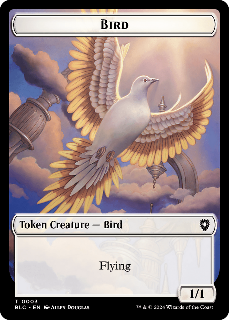 Image of Storm Crow // Bird (003) Double-Sided Token [Bloomburrow Commander Tokens]