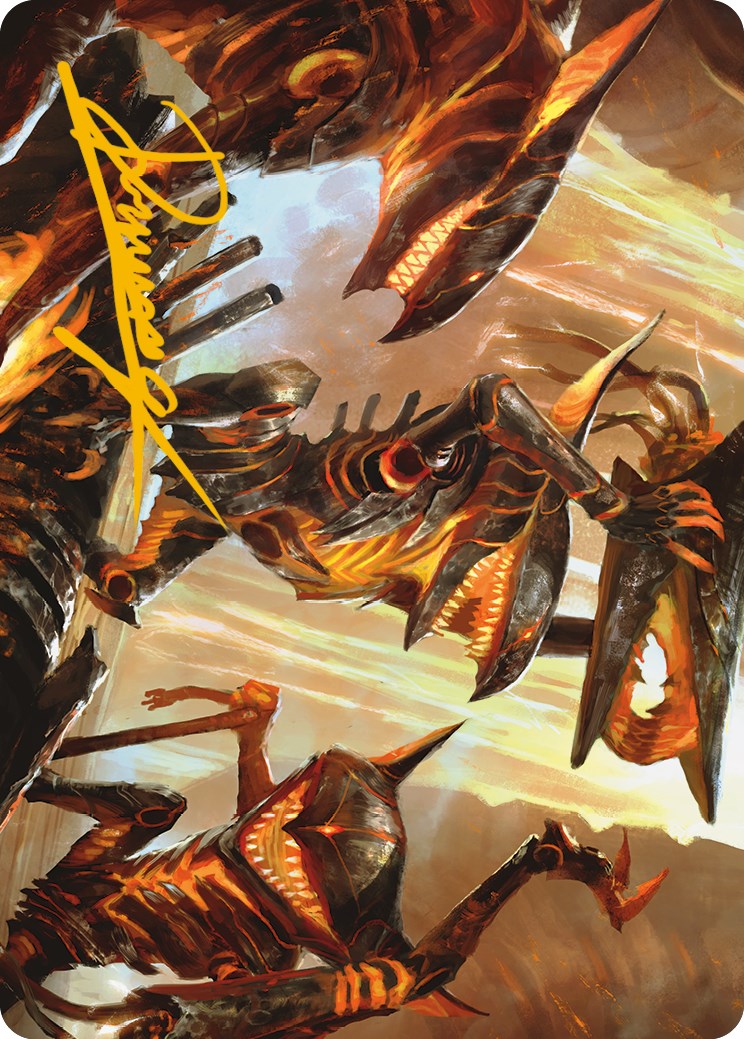 Image of Gleeful Demolition Art Card (Gold-Stamped Signature) [Phyrexia: All Will Be One Art Series]