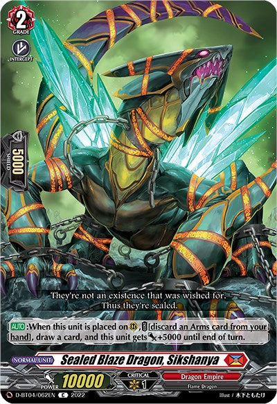 Image of Sealed Blaze Dragon, Sikshanya (D-BT04/062EN) [Awakening of Chakrabarthi]