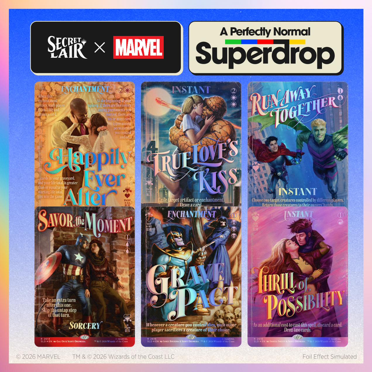 Image of Secret Lair x  MARVEL - (TRUE BELIEVERS IN LOVE) - Traditional Foil Edition