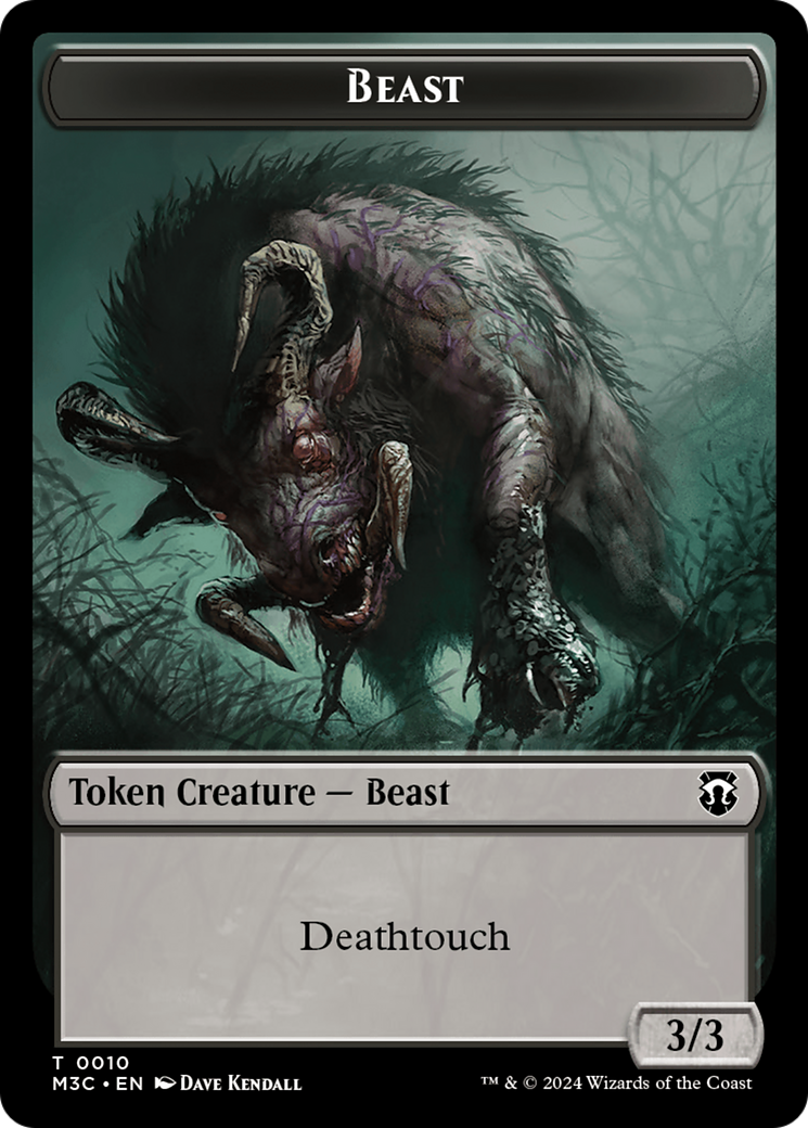 Image of Beast (0010) // Shapeshifter (0008) Double-Sided Token [Modern Horizons 3 Commander Tokens]