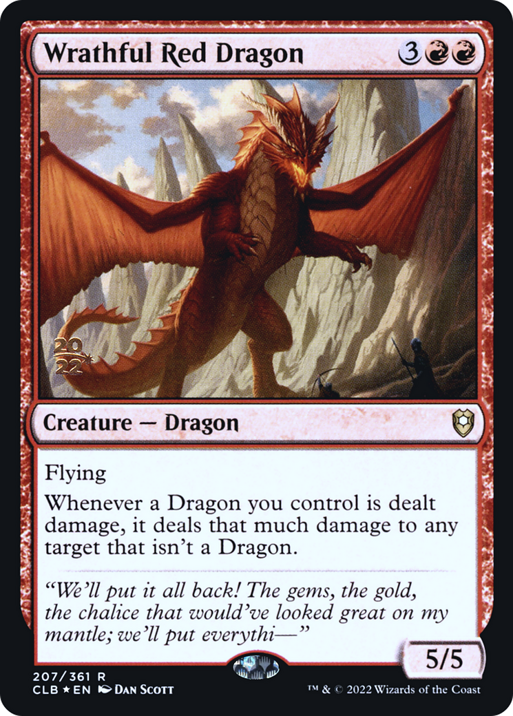 Image of Wrathful Red Dragon [Commander Legends: Battle for Baldur's Gate Prerelease Promos]