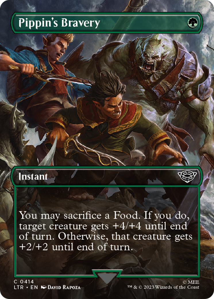Image of Pippin's Bravery (Borderless Alternate Art) [The Lord of the Rings: Tales of Middle-Earth]