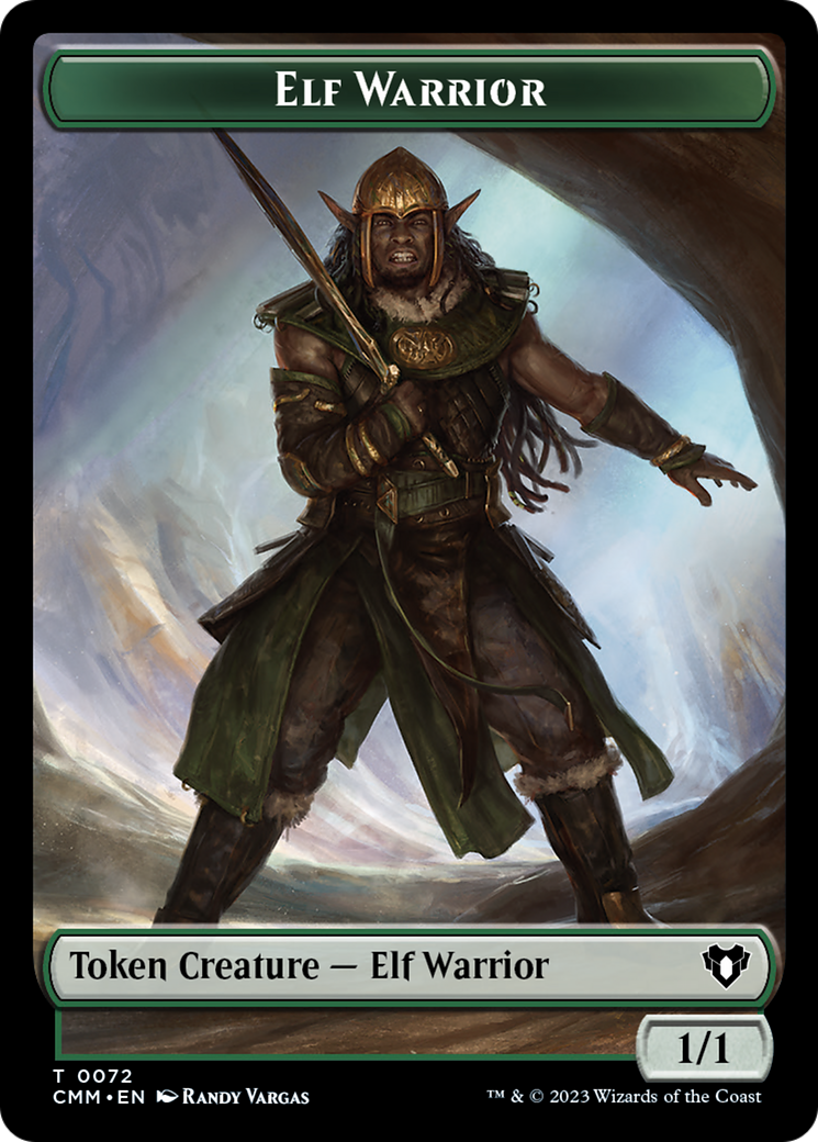 Image of Elf Warrior // Cleric Double-Sided Token [Commander Masters Tokens]